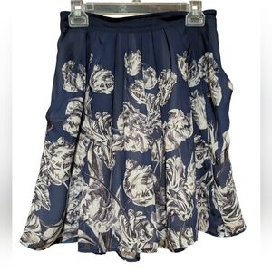 Derek Lam Royal Blue/Purple Floral Skirt With Pockets. Sz 4